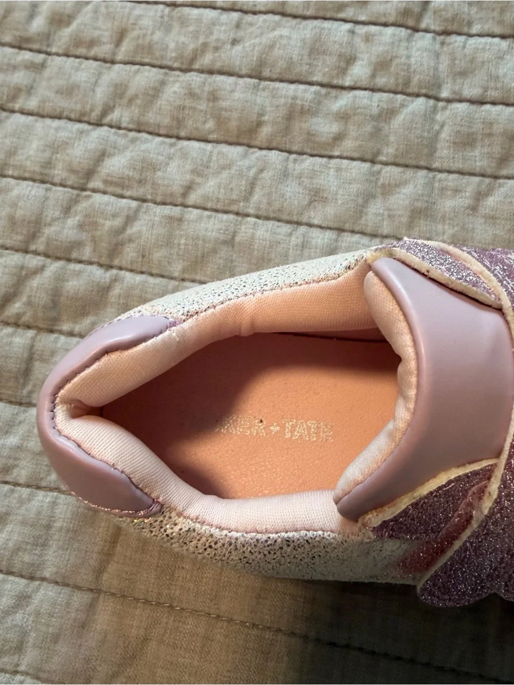 NWOT Tucker + Tate Lilac Glitter Velcro Sneakers